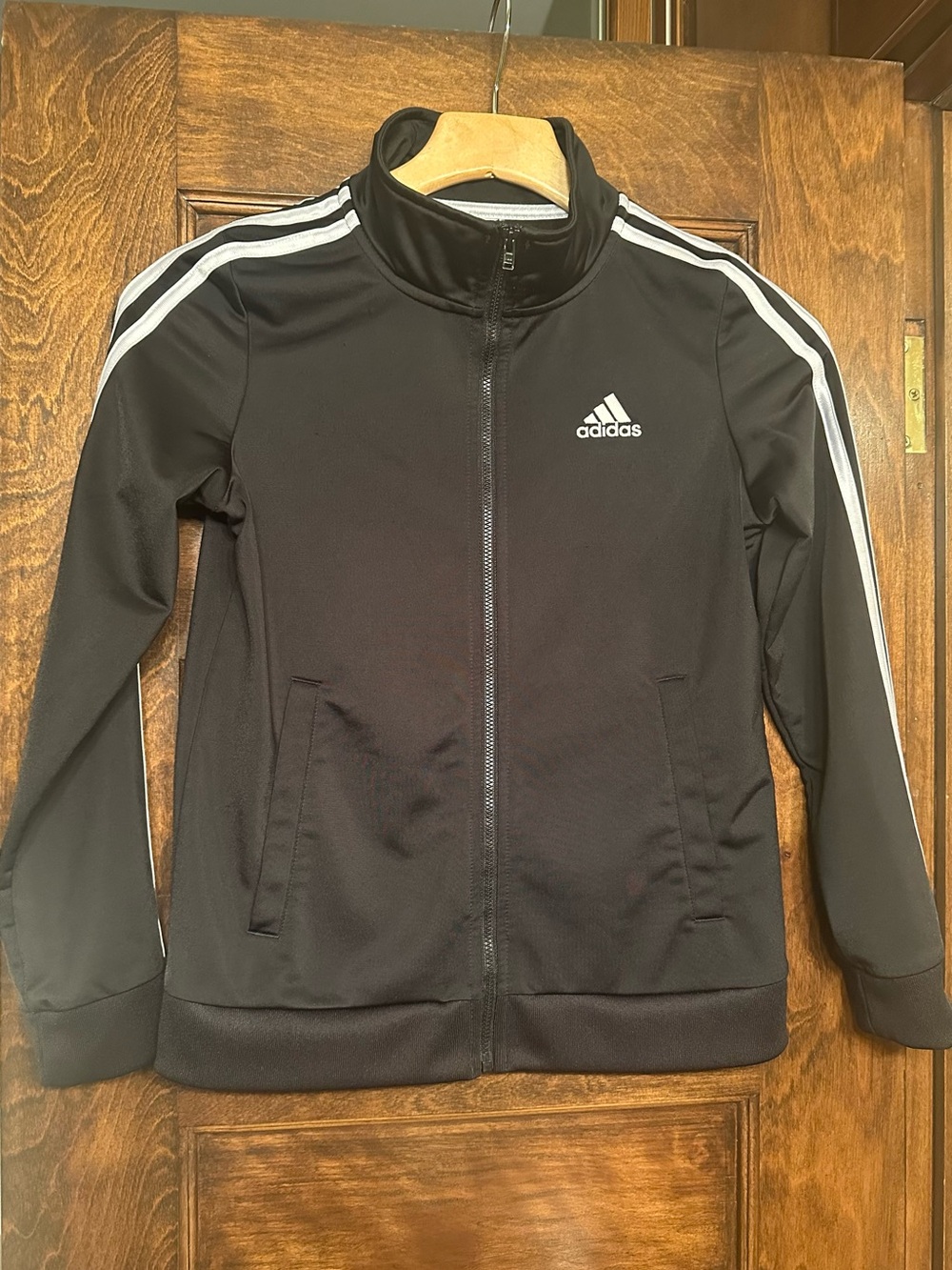 Adidas Boys Black Iconic Tricot Jacket